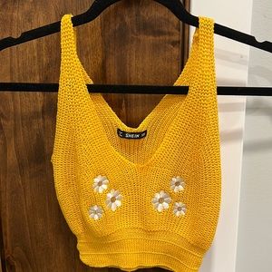 Shein Flower Knit Crop, barely worn